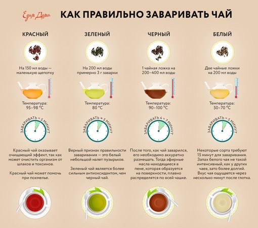 Как правильно заваривать чай: инфографика